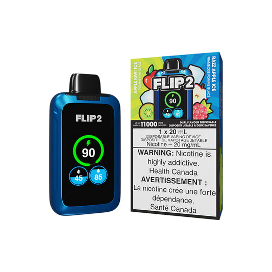 APPLE KIWI ICE AND RAZZ APPLE ICE - FLIP 2 DISPOSABLE (ONTARIO)