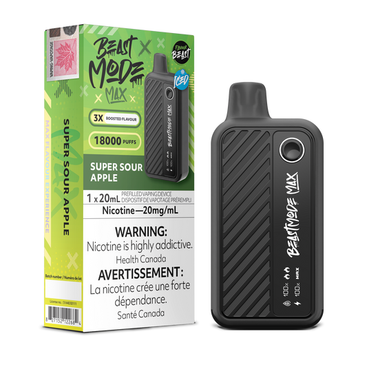 SUPER SOUR APPLE - FLAVOUR BEAST BEAST MODE MAX (20mL) (ONTARIO)
