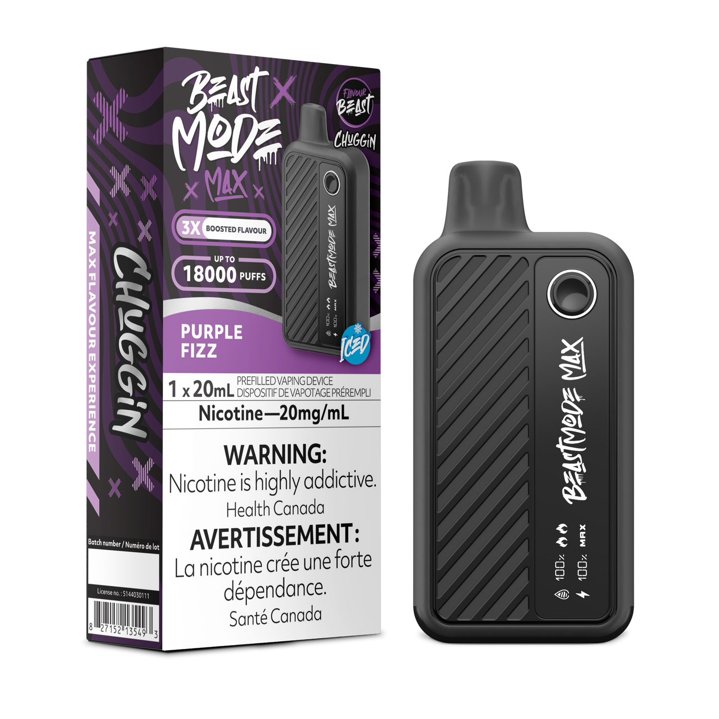 CHUGGIN' PURPLE FIZZ - FLAVOUR BEAST BEAST MODE MAX (20mL) (ONTARIO)