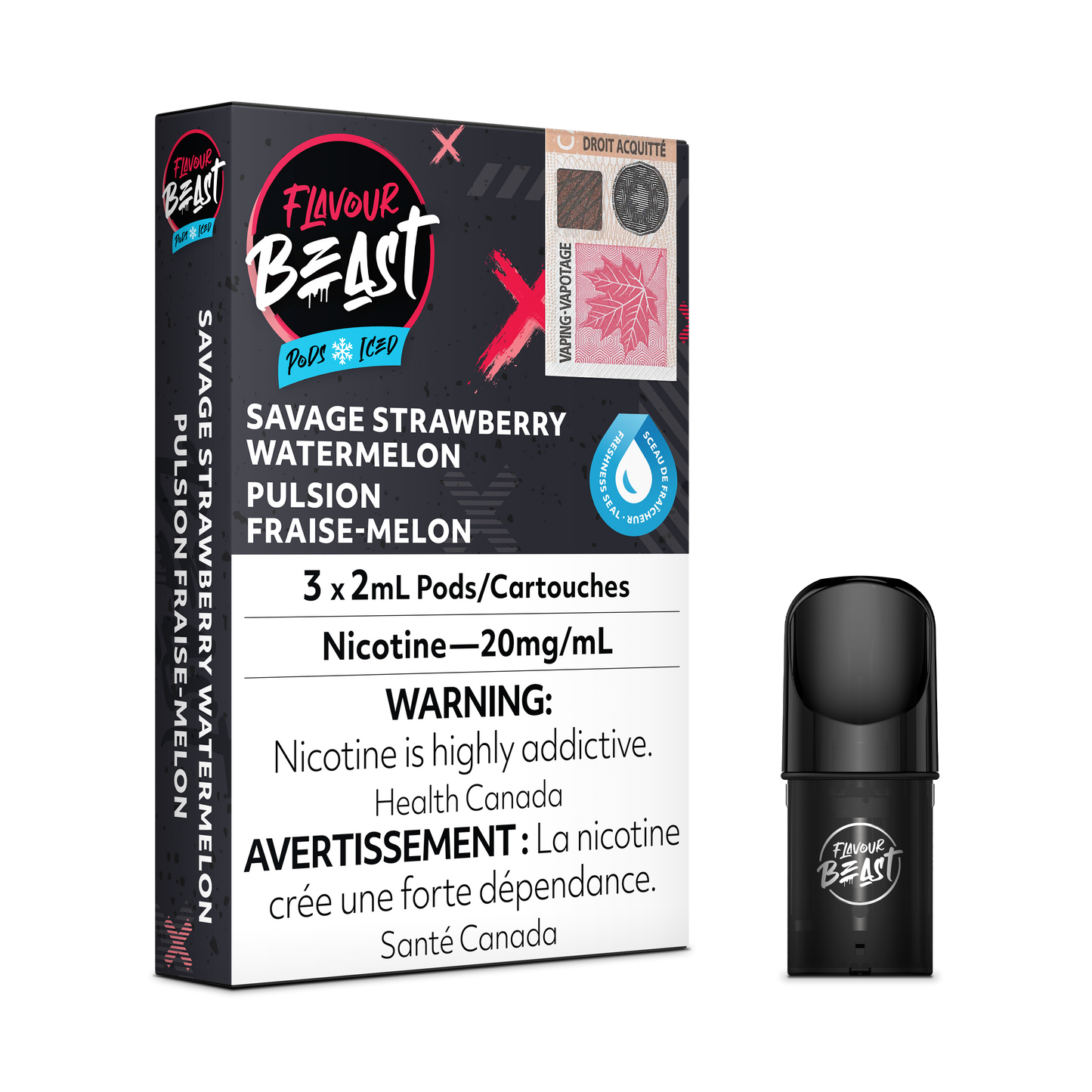 SAVAGE STRAWBERRY WATERMELON - FLAVOUR BEAST PODS (ONTARIO)