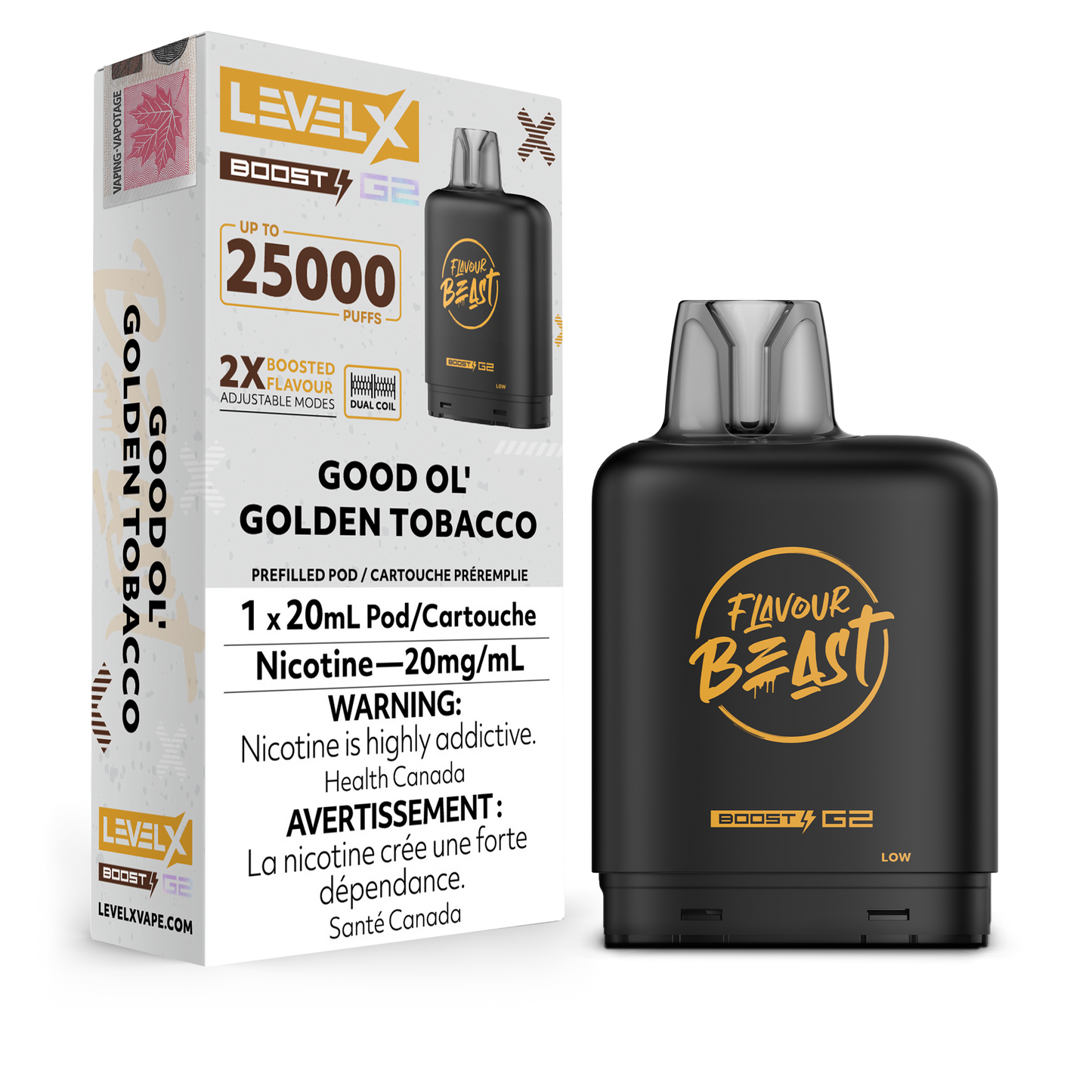 GOOD OL' GOLDEN TOBACCO - LEVEL X FB BOOST (20mL) (ONTARIO)