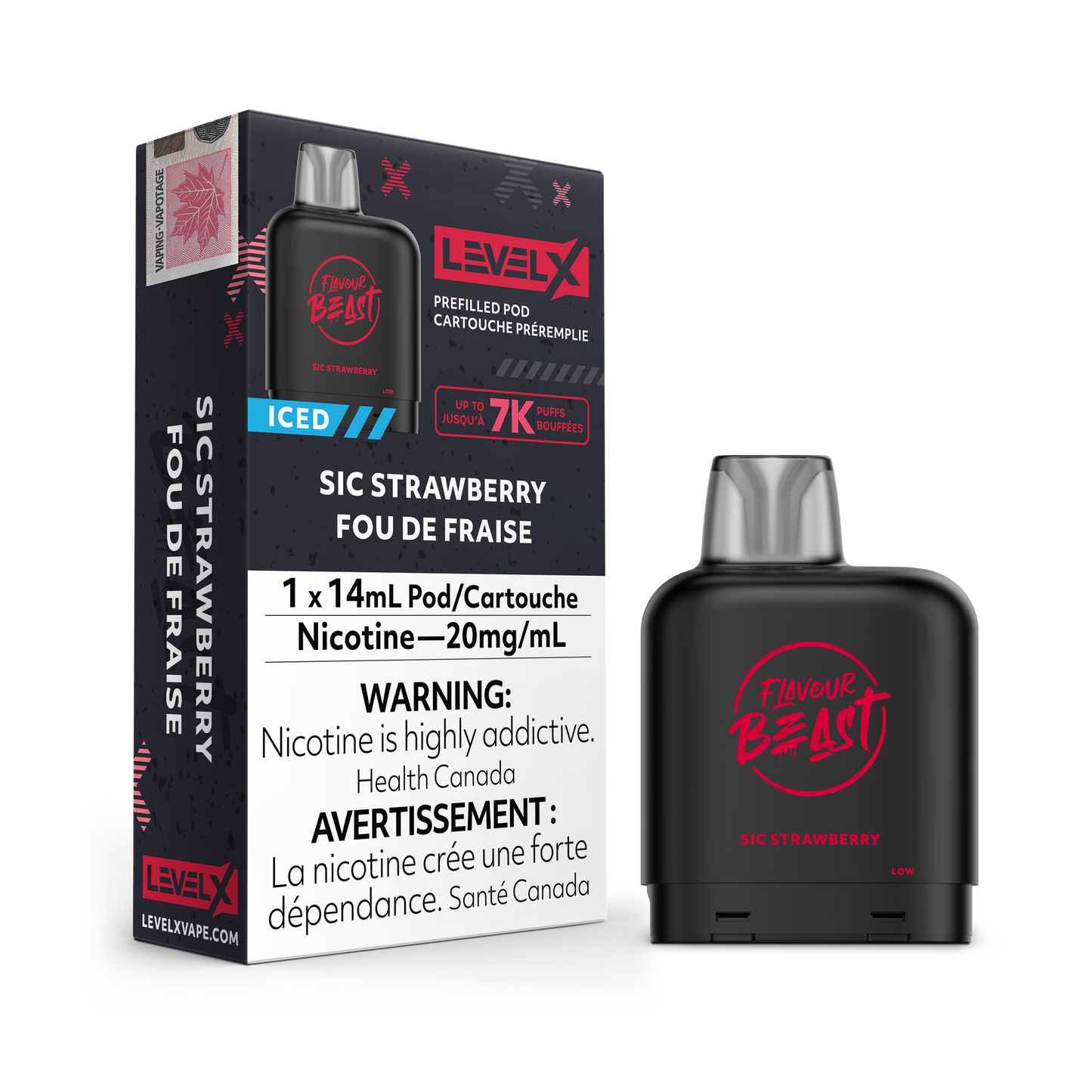 SIC STRAWBERRY ICED - LEVEL X FLAVOUR BEAST (14mL) (FEDERAL)