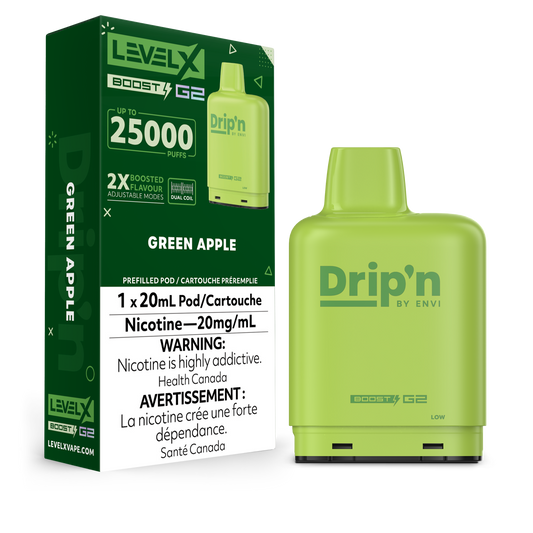 GREEN APPLE - LEVEL X DRIP'N BOOST (20mL) (ONTARIO)