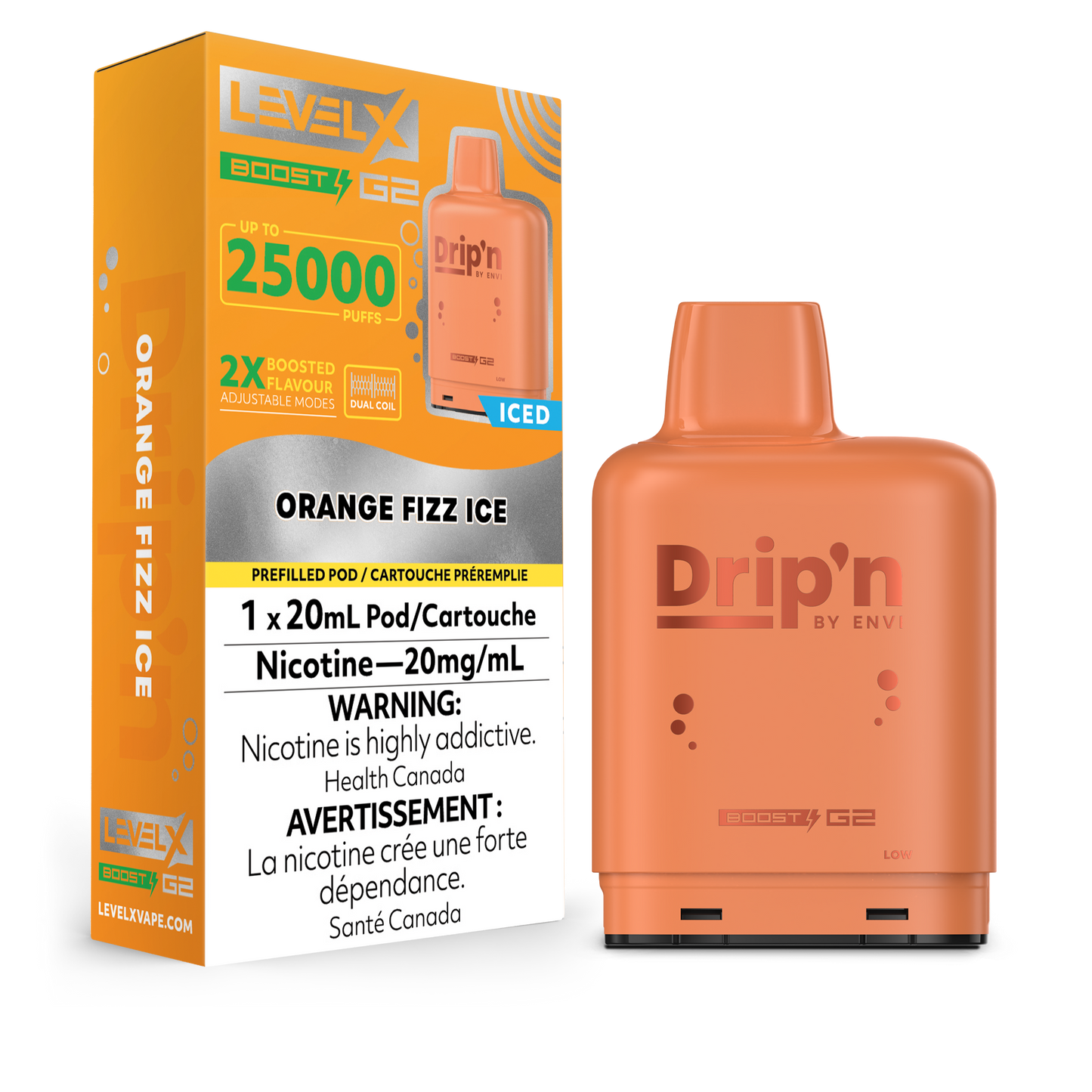 ORANGE FIZZ ICE - LEVEL X DRIP'N BOOST (20mL) (ONTARIO)