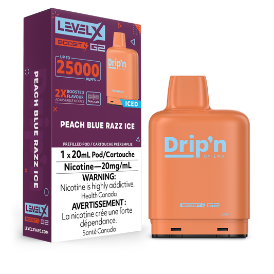 PEACH BLUE RAZZ ICE - LEVEL X DRIP'N BOOST (20mL) (ONTARIO)