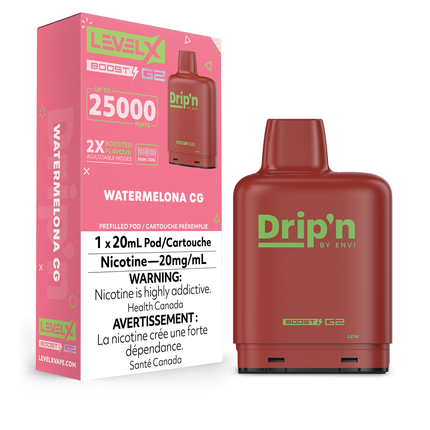 WATERMELONA CG - LEVEL X DRIP'N BOOST (20mL) (FEDERAL)