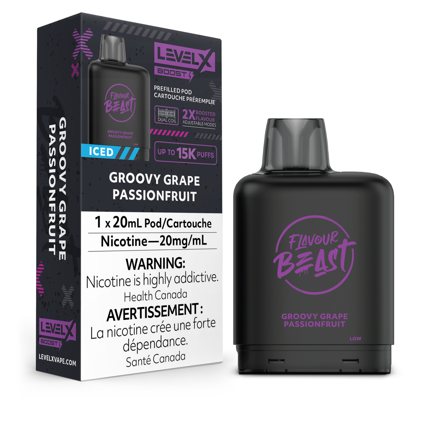 GROOVY GRAPE PASSIONFRUIT - LEVEL X FB BOOST (20mL) (ONTARIO)