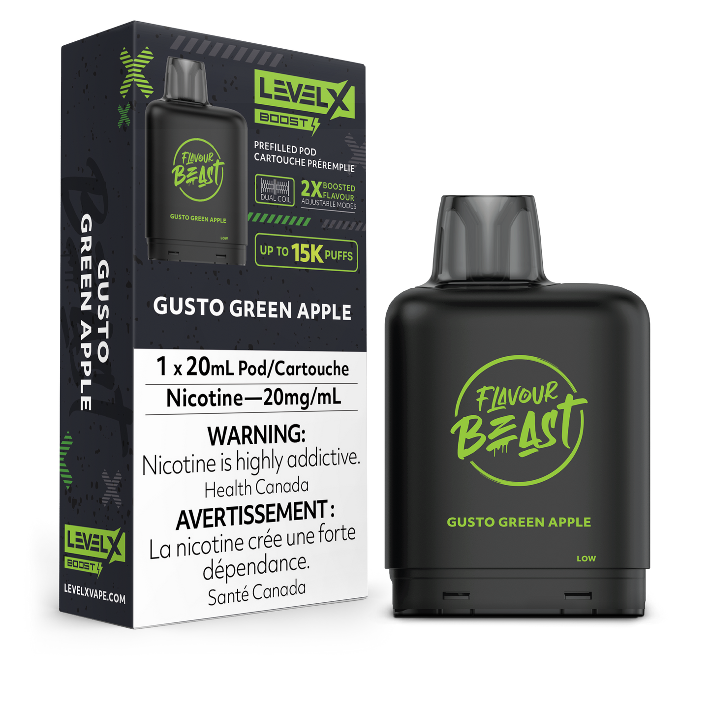 GUSTO GREEN APPLE - LEVEL X FB BOOST (20mL) (FEDERAL)