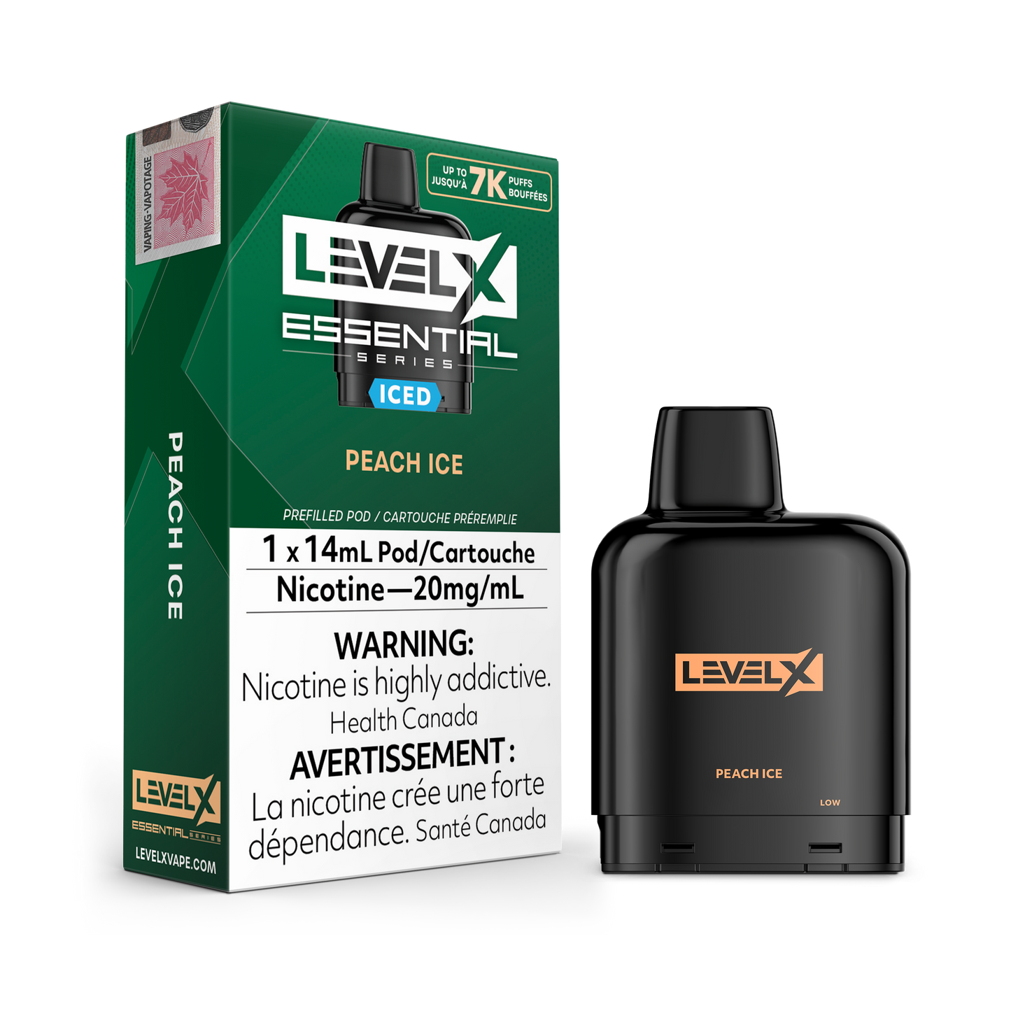PEACH ICE - LEVEL X POD ESSENTIAL SERIES 14mL (FEDERAL)