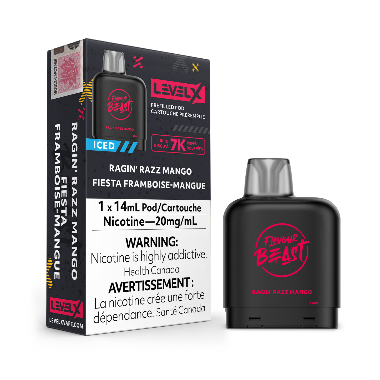 RAGIN' RAZZ MANGO ICED - LEVEL X FLAVOUR BEAST (14mL) (FEDERAL)