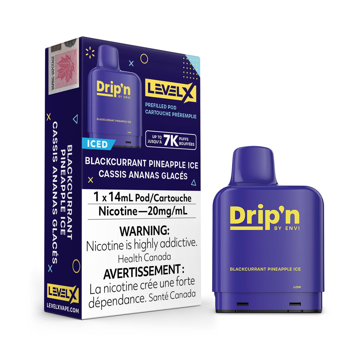 BLACKCURRANT PINEAPPLE ICE - LEVEL X DRIP'N POD (14mL) (ONTARIO)