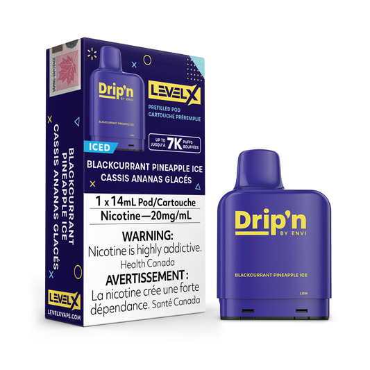 BLACKCURRANT PINEAPPLE ICE - LEVEL X DRIP'N POD (14mL) (ONTARIO)