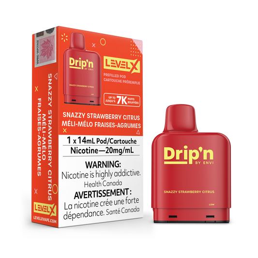 SNAZZY STRAWBERRY CITRUS - LEVEL X DRIP'N POD (14mL) (FEDERAL)