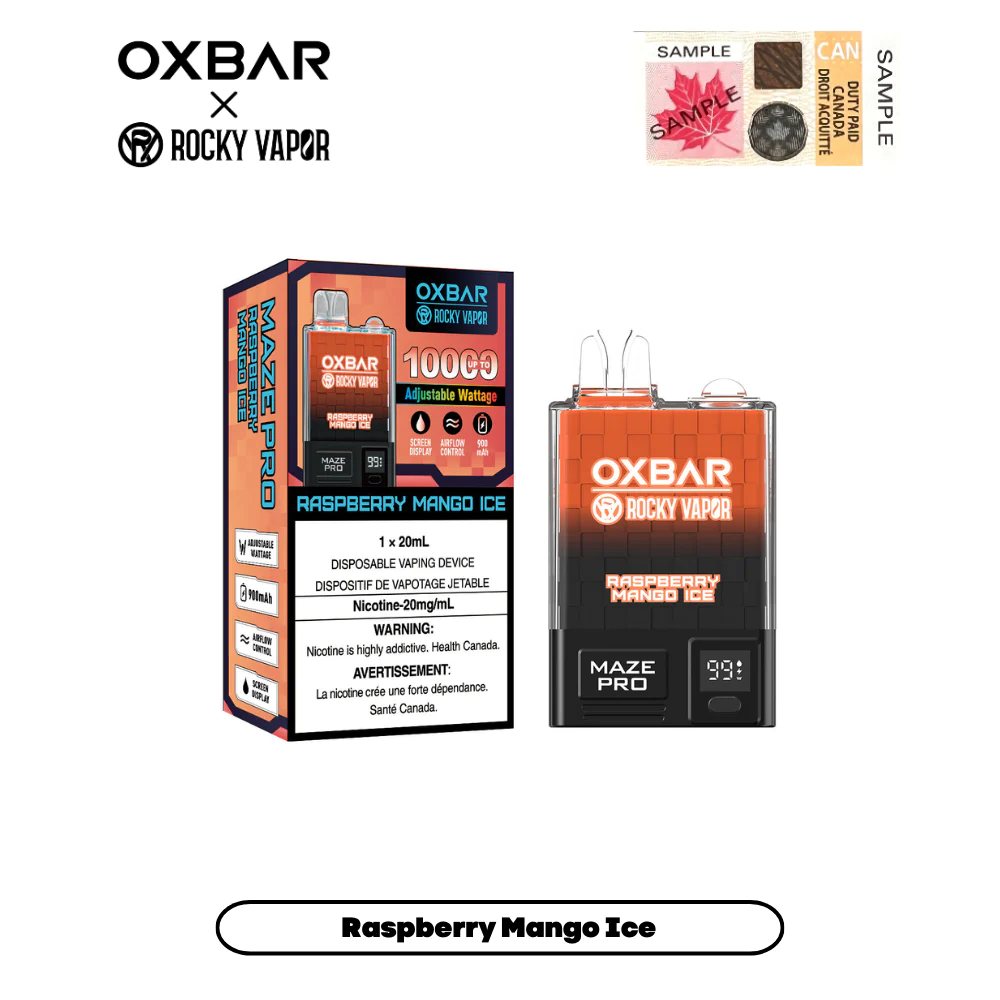 RASPBERRY MANGO ICE - OXBAR MAZE PRO BY ROCKY VAPOR (FEDERAL)