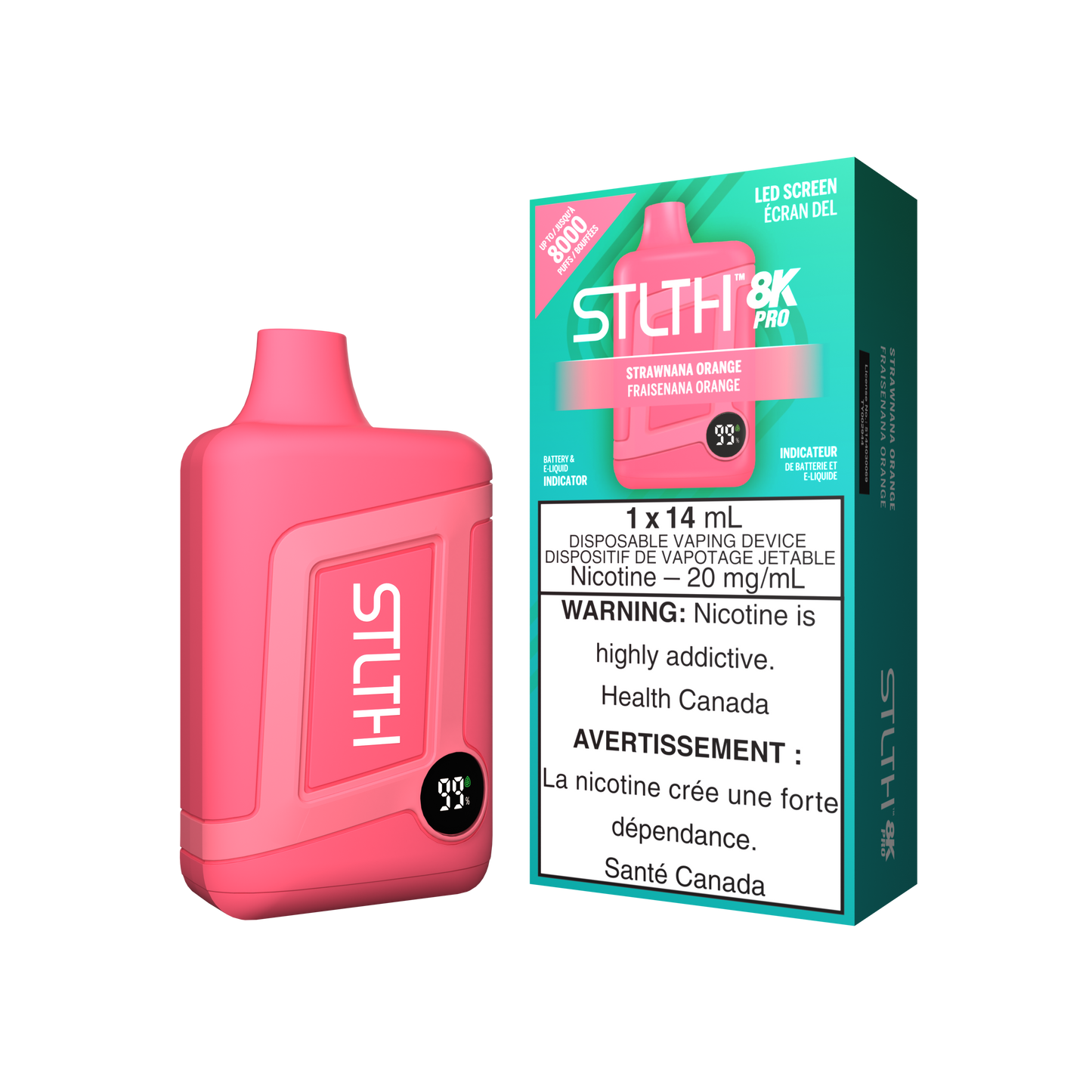 STLTH BOX 8K PRO DISPOSABLE - STRAWNANA ORANGE (ONTARIO)