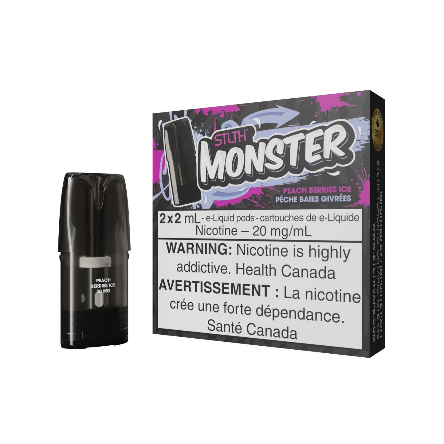 STLTH MONSTER POD PACK PEACH BERRIES ICE (FEDERAL)