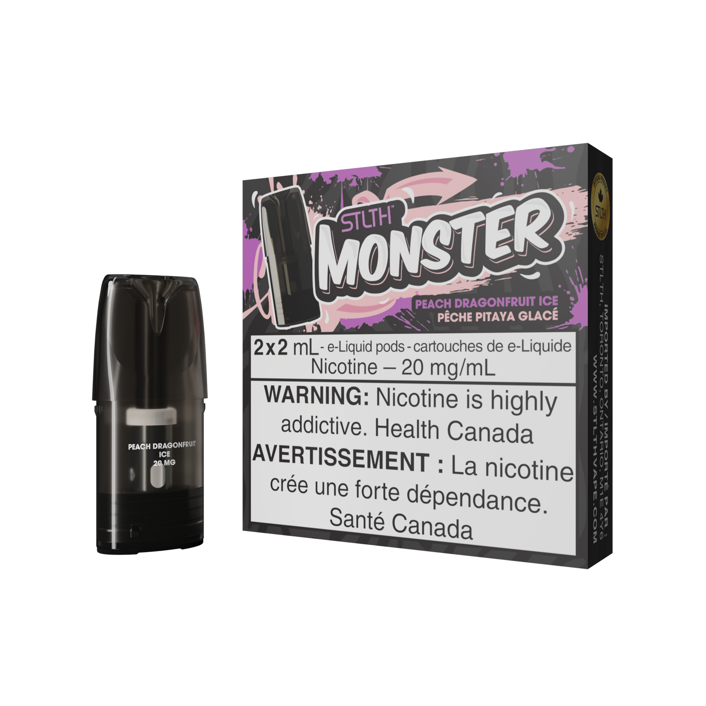 STLTH MONSTER POD PACK PEACH DRAGONFRUIT ICE (FEDERAL)