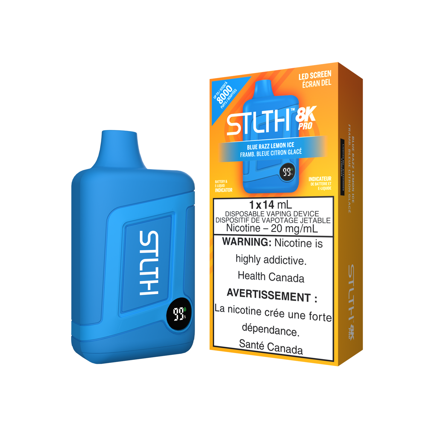 STLTH BOX 8K PRO DISPOSABLE - BLUE RAZZ LEMON ICE (12mg) (FEDERAL)