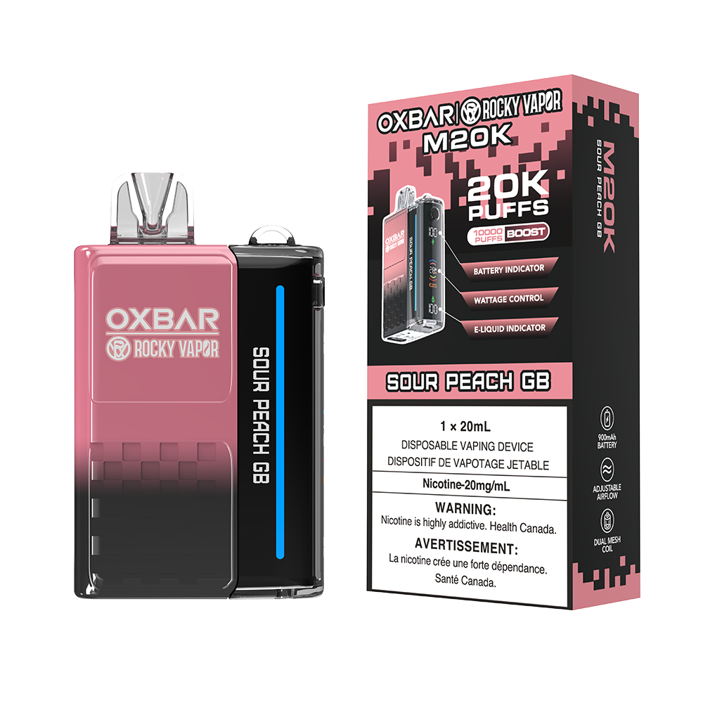 SOUR PEACH GB - OXBAR M20K BY ROCKY VAPOR (ONTARIO)