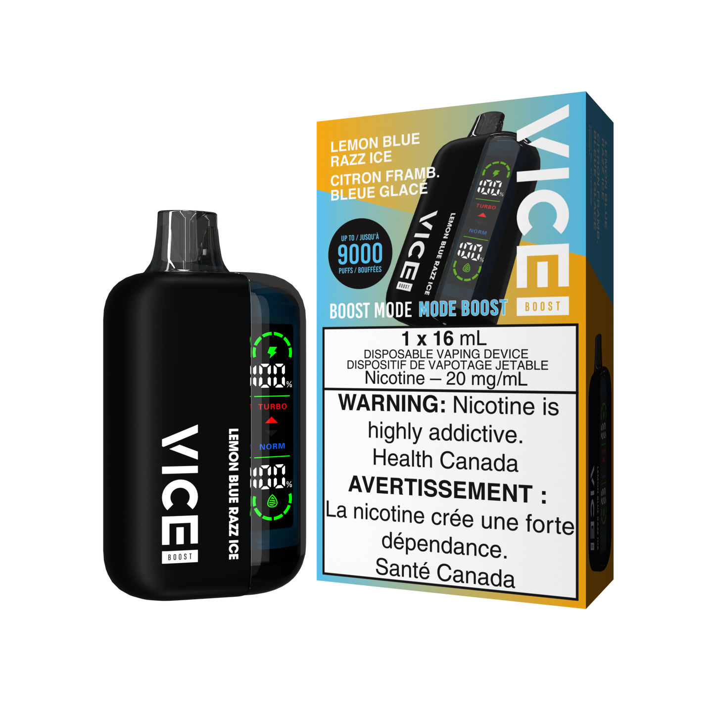 VICE BOOST DISPOSABLE - LEMON BLUE RAZZ ICE (ONTARIO)