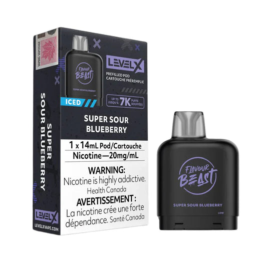 SUPER SOUR BLUEBERRY ICED - LEVEL X FLAVOUR BEAST (14mL) (FEDERAL)