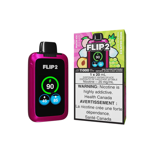 PEACH ICE AND WHITE GRAPE ICE - FLIP 2 DISPOSABLE (FEDERAL)