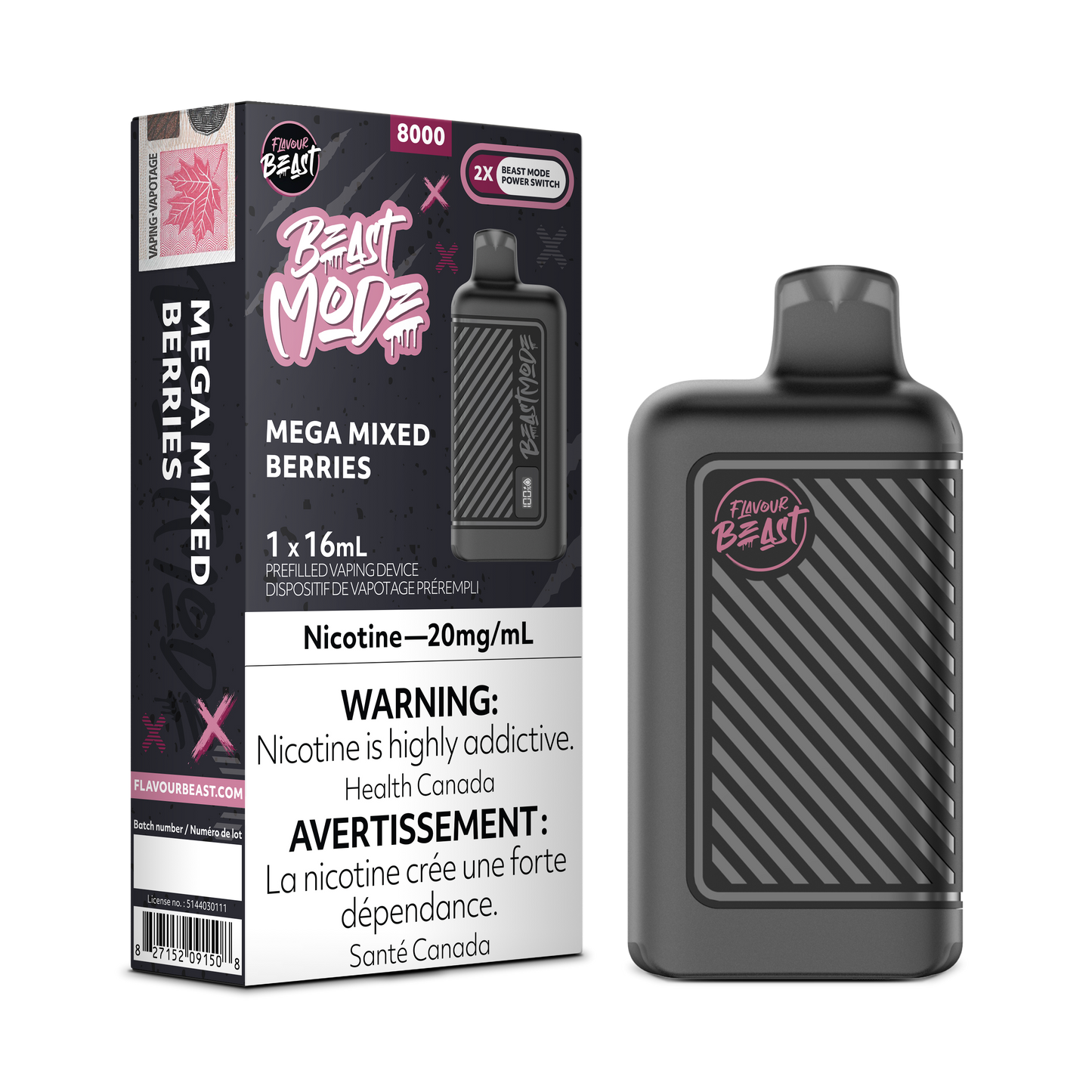 MEGA MIXED BERRIES - FLAVOUR BEAST BEAST MODE 8K (ONTARIO)