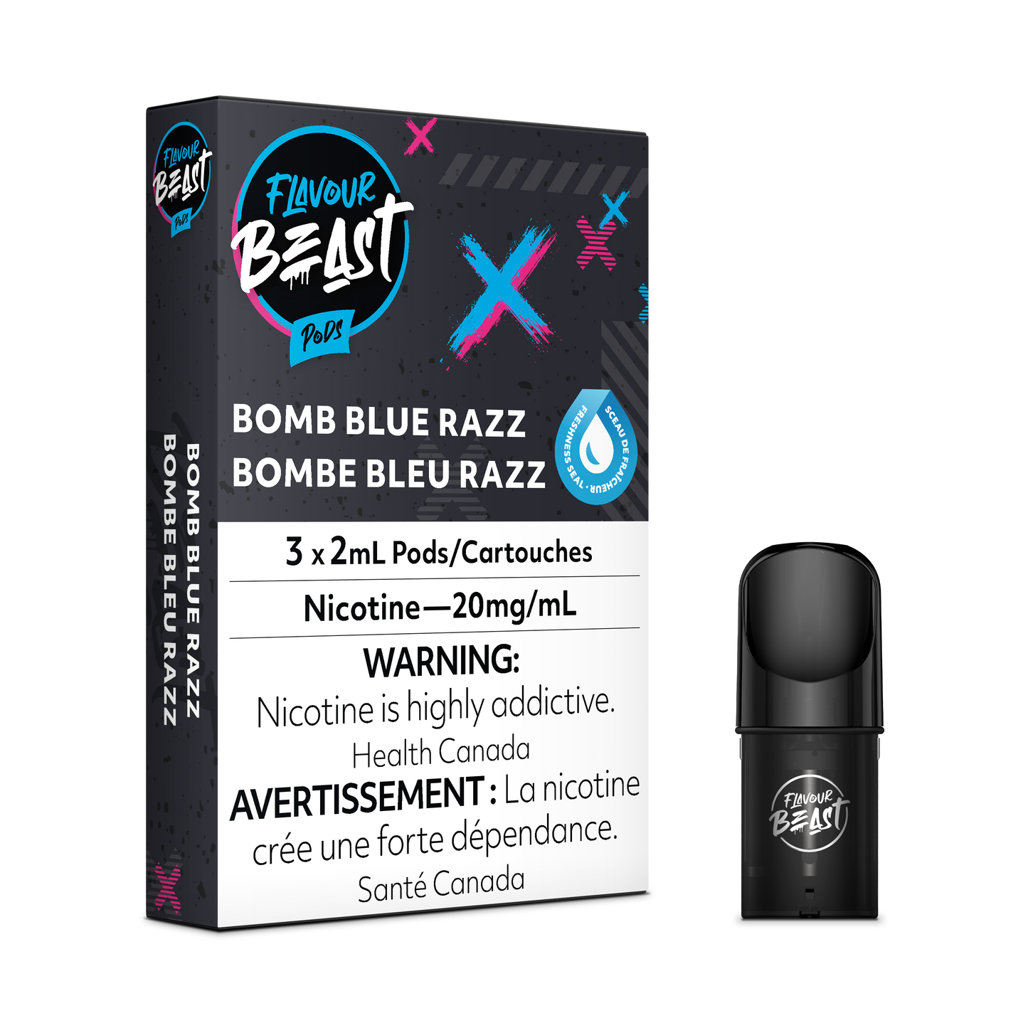 BOMB BLUE RAZZ - FLAVOUR BEAST PODS (ONTARIO)