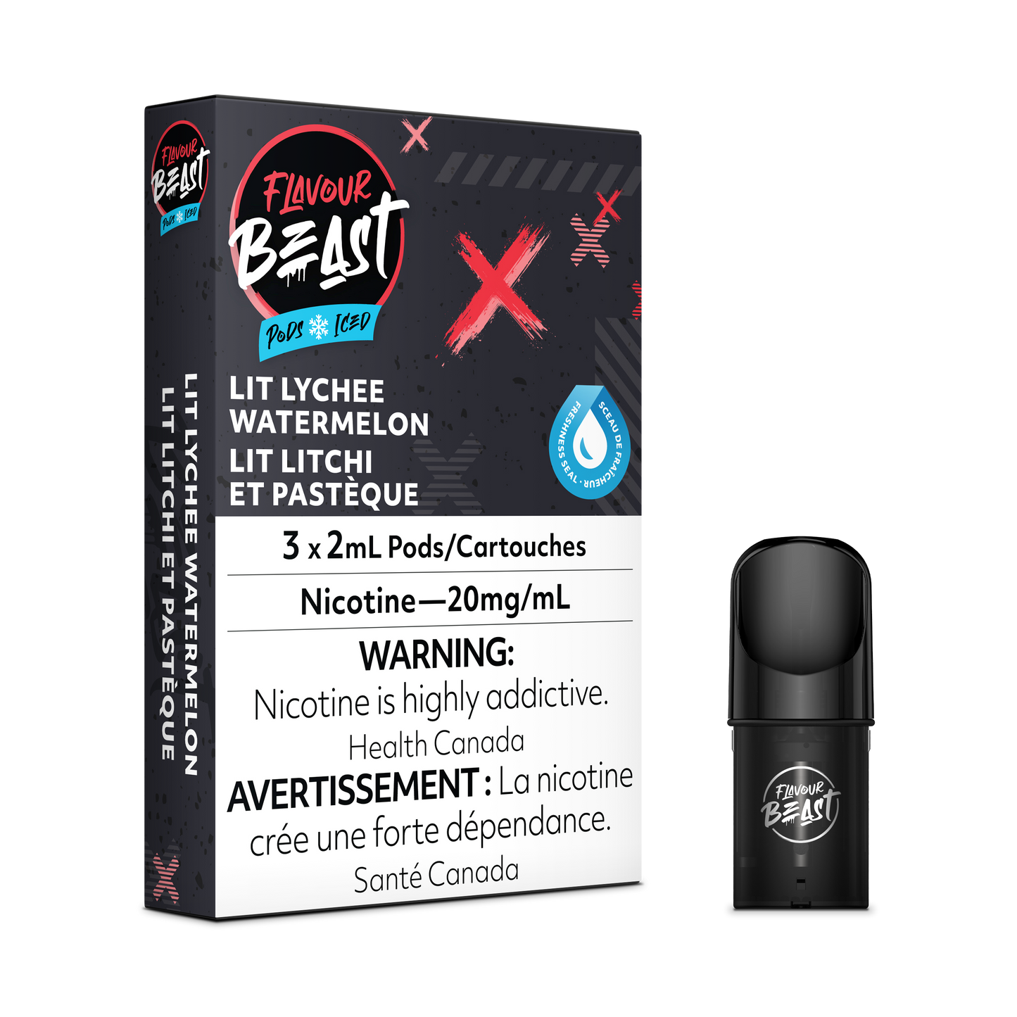 LIT LYCHEE WATERMELON - FLAVOUR BEAST PODS (ONTARIO)