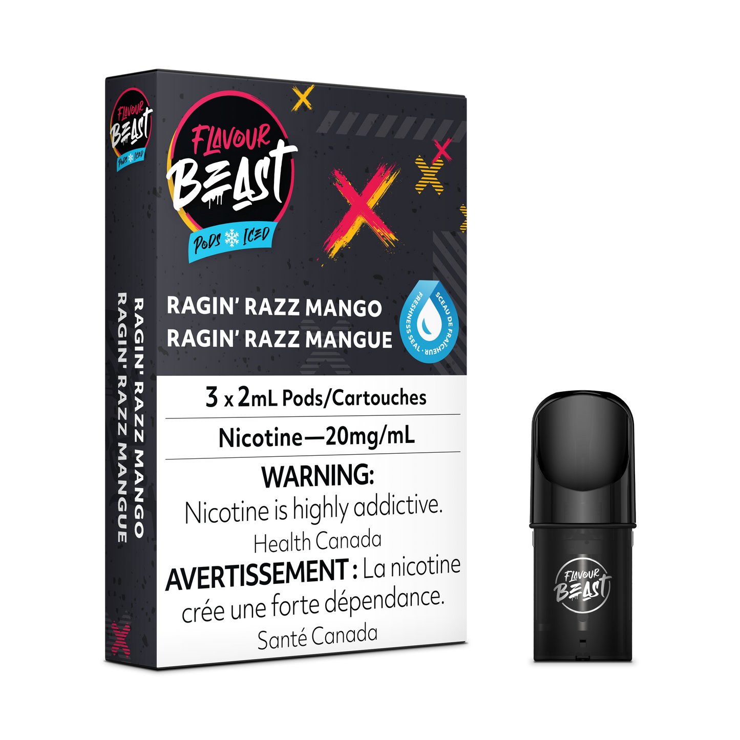RAGIN' RAZZ MANGO - FLAVOUR BEAST PODS (ONTARIO)