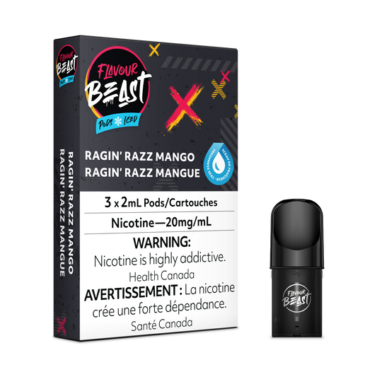 RAGIN' RAZZ MANGO - FLAVOUR BEAST PODS (FEDERAL)