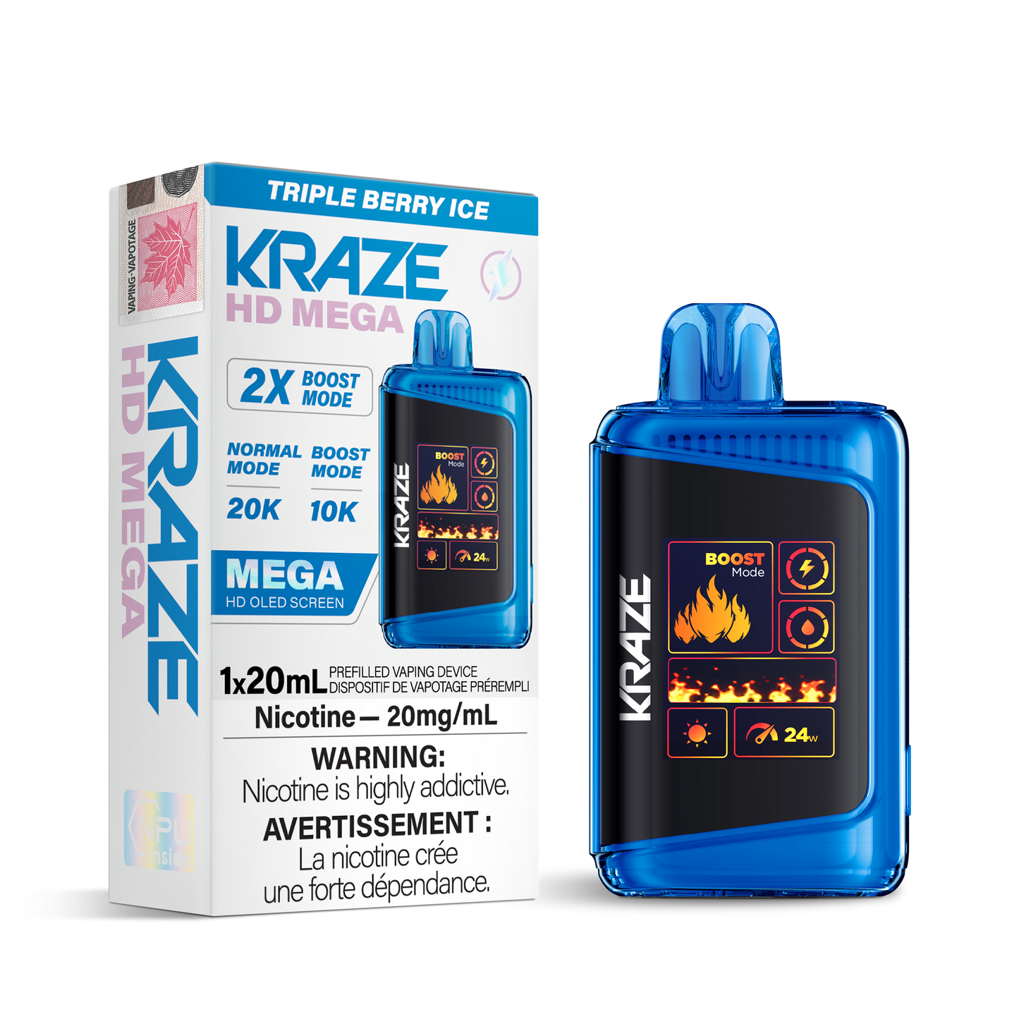 TRIPLE BERRY ICE - KRAZE HD MEGA (FEDERAL)