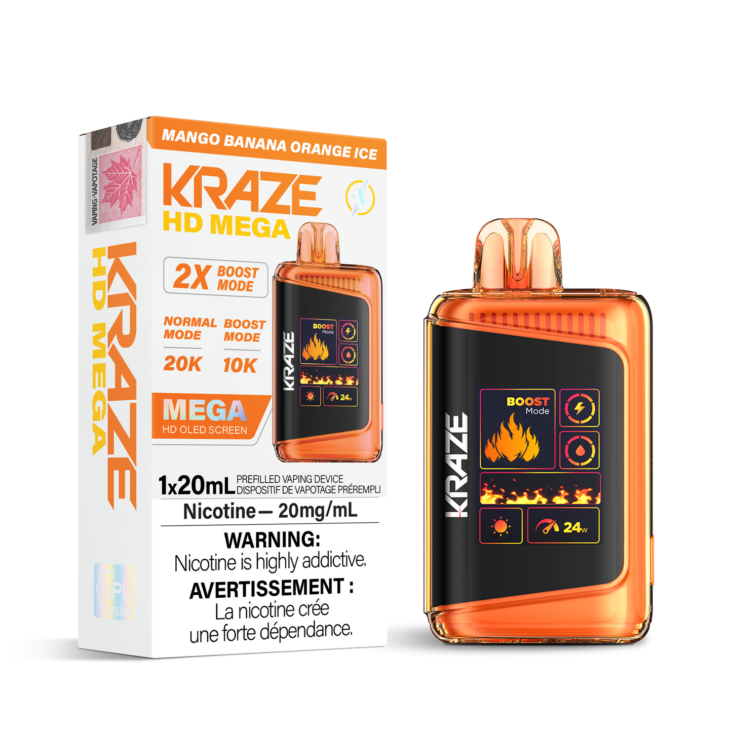 MANGO BANANA ORANGE ICE - KRAZE HD MEGA (FEDERAL)