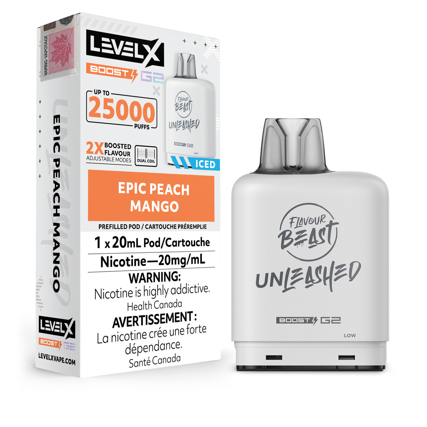 EPIC PEACH MANGO - LEVEL X FB UNLEASHED BOOST (20mL) (ONTARIO)