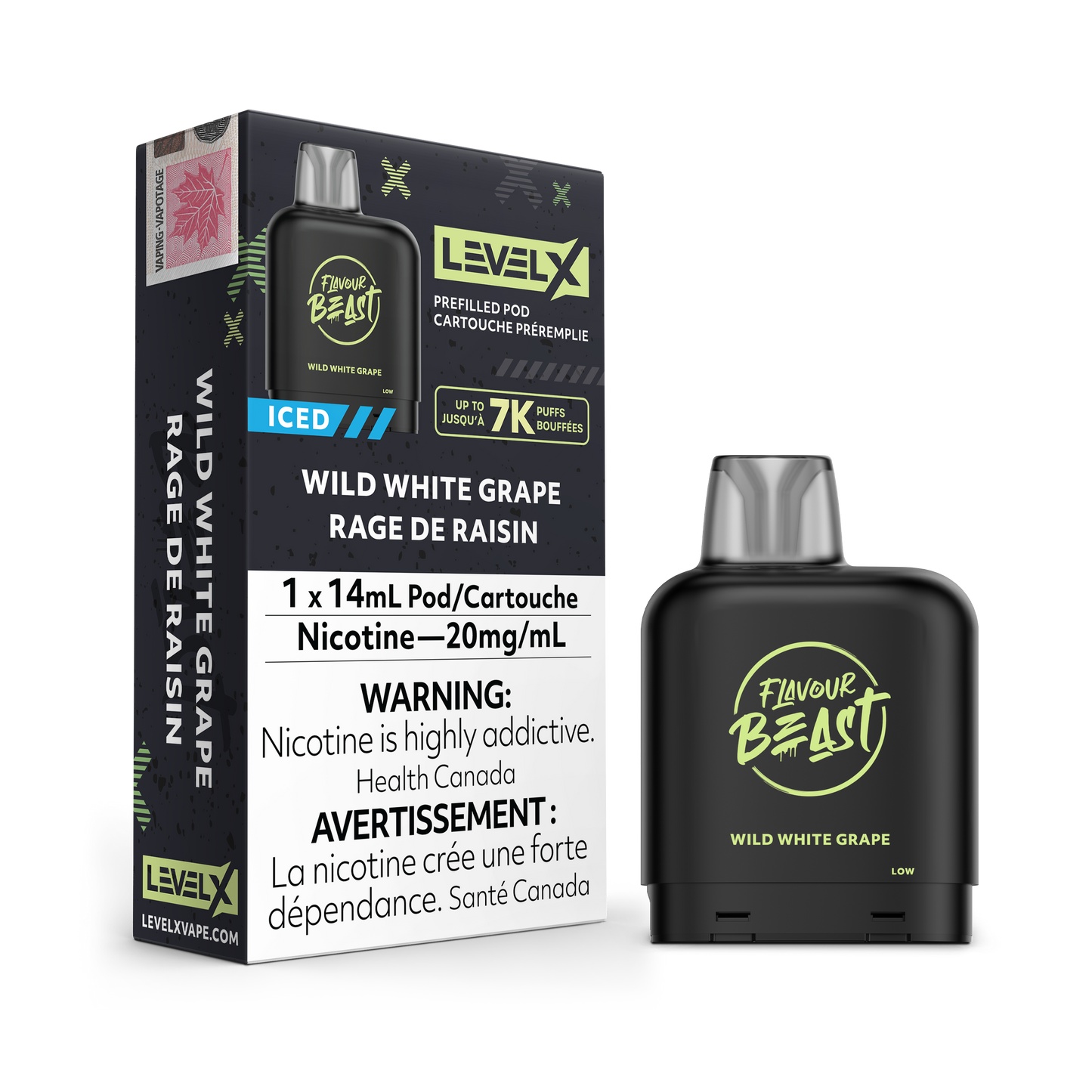 WILD WHITE GRAPE ICED - LEVEL X FLAVOUR BEAST (14mL) (FEDERAL)