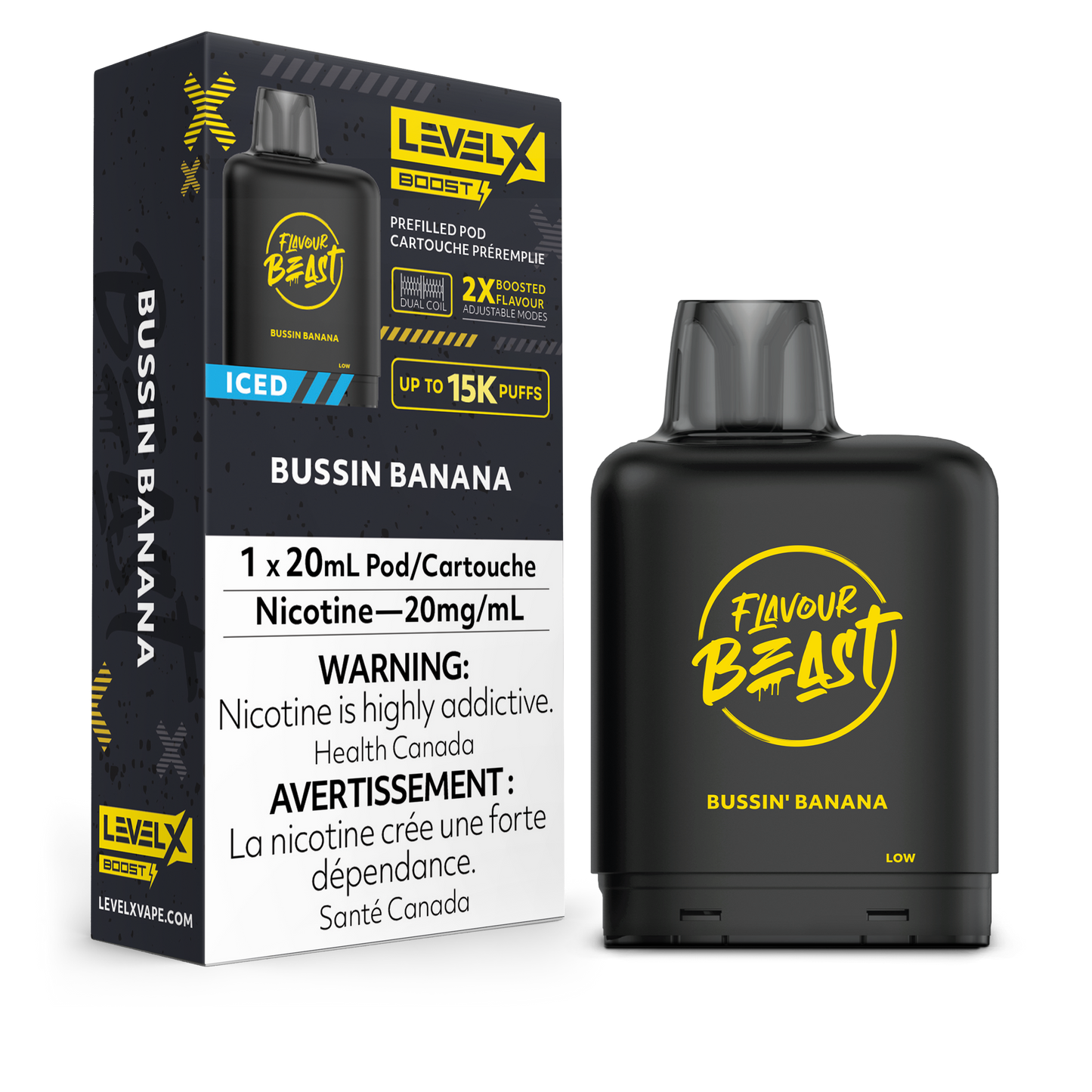 BUSSIN BANANA ICED - LEVEL X FB BOOST (20mL) (ONTARIO)