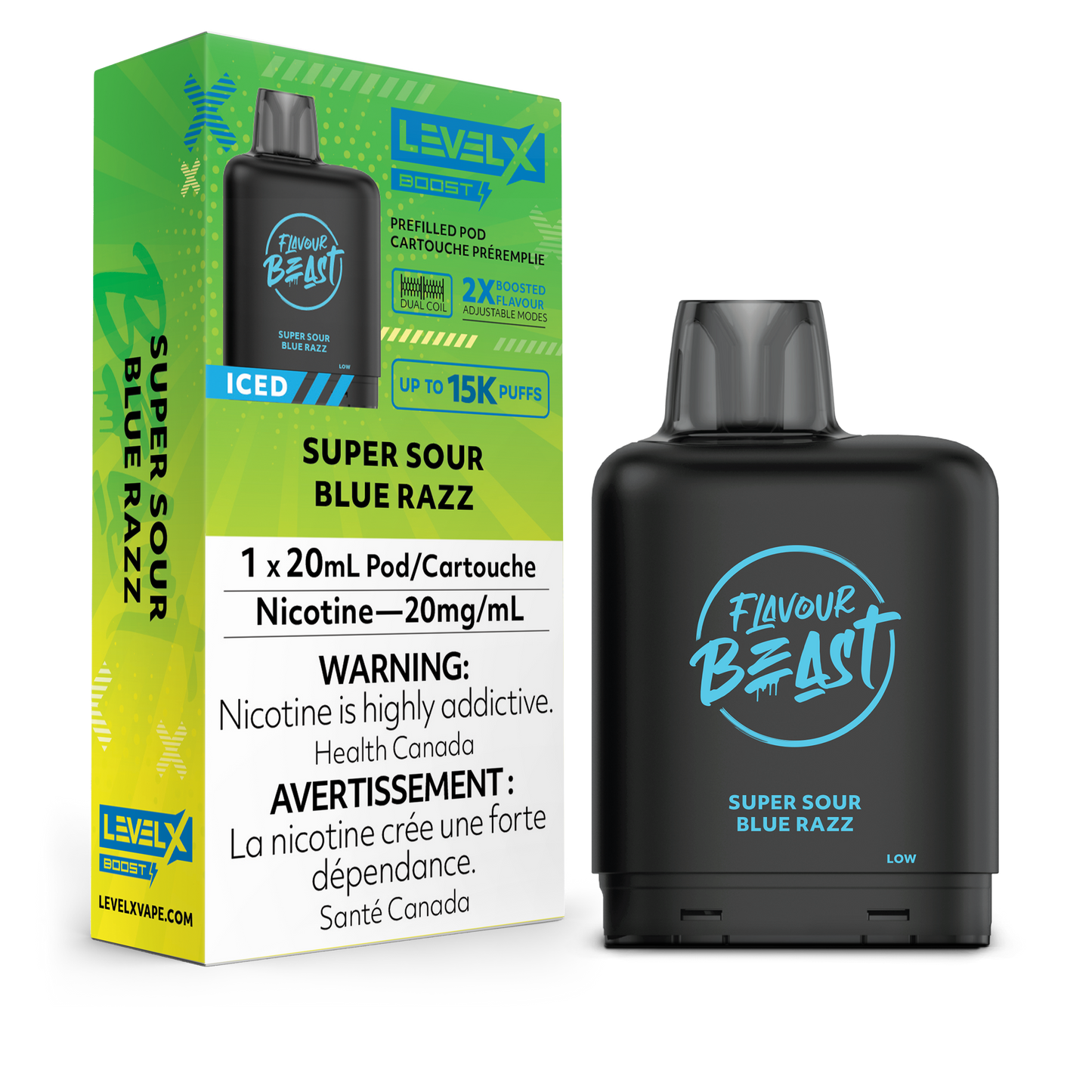 SUPER SOUR BLUE RAZZ ICED - LEVEL X FB BOOST (20mL) (FEDERAL)