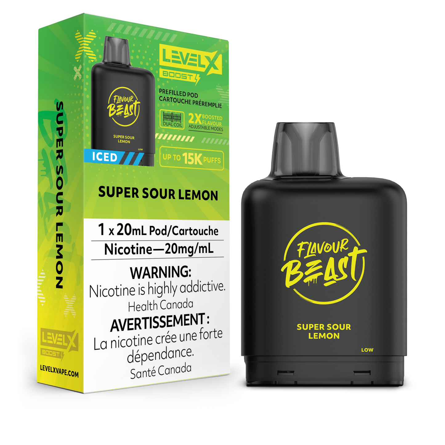 SUPER SOUR LEMON ICED - LEVEL X FB BOOST (20mL) (FEDERAL)