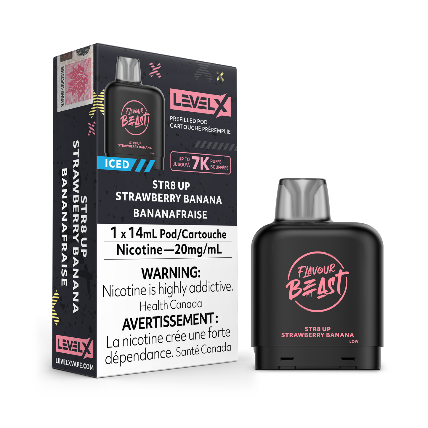 STR8 UP STRAWBERRY BANANA ICED - LEVEL X FLAVOUR BEAST (14mL) (FEDERAL)