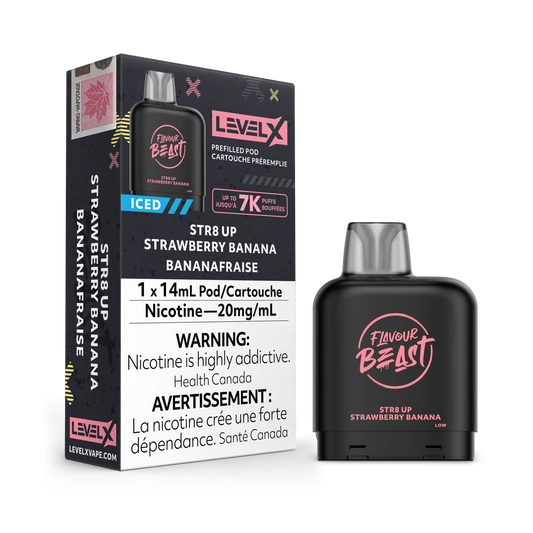 STR8 UP STRAWBERRY BANANA ICED - LEVEL X FLAVOUR BEAST (14mL) (FEDERAL)