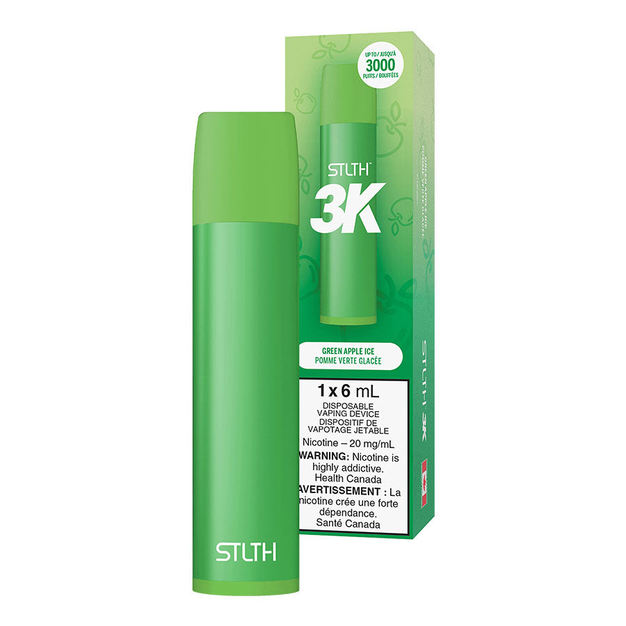 STLTH 3K DISPOSABLE - GREEN APPLE ICE (FEDERAL)