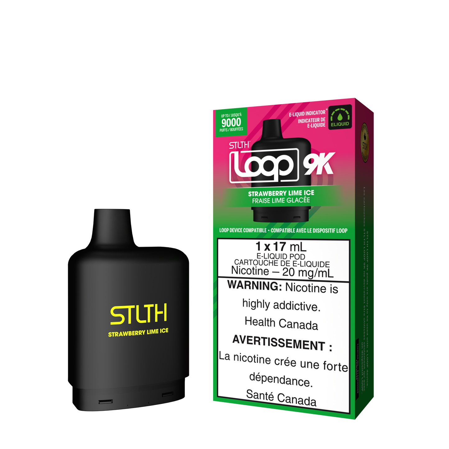 STLTH LOOP 9K POD - STRAWBERRY LIME ICE (FEDERAL)