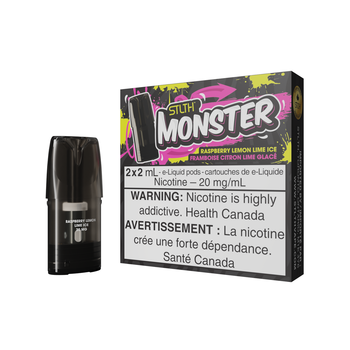 STLTH MONSTER POD PACK RASPBERRY LEMON LIME ICE (FEDERAL)
