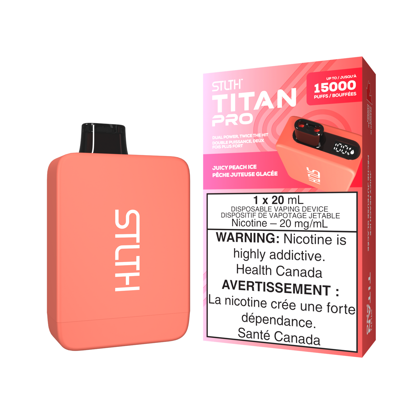 JUICY PEACH ICE - STLTH TITAN PRO (20mL) (ONTARIO)