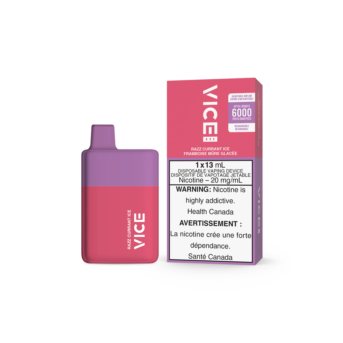 VICE BOX DISPOSABLE - RAZZ CURRANT ICE (ONTARIO)